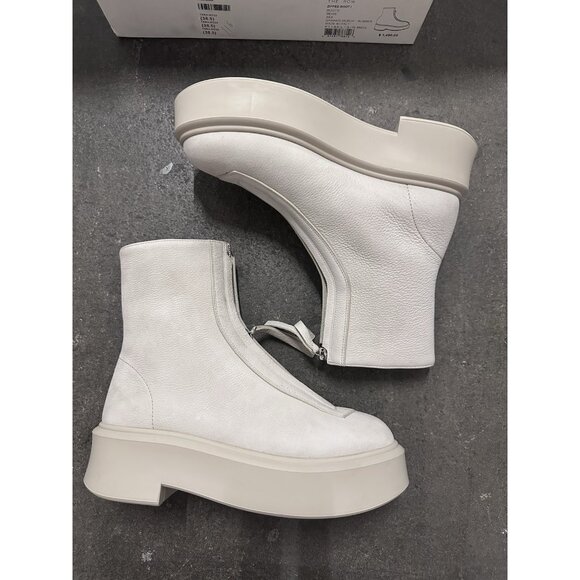 The Row Zipped Booties Beige Ankle Suede Leather - Picture 7 of 9